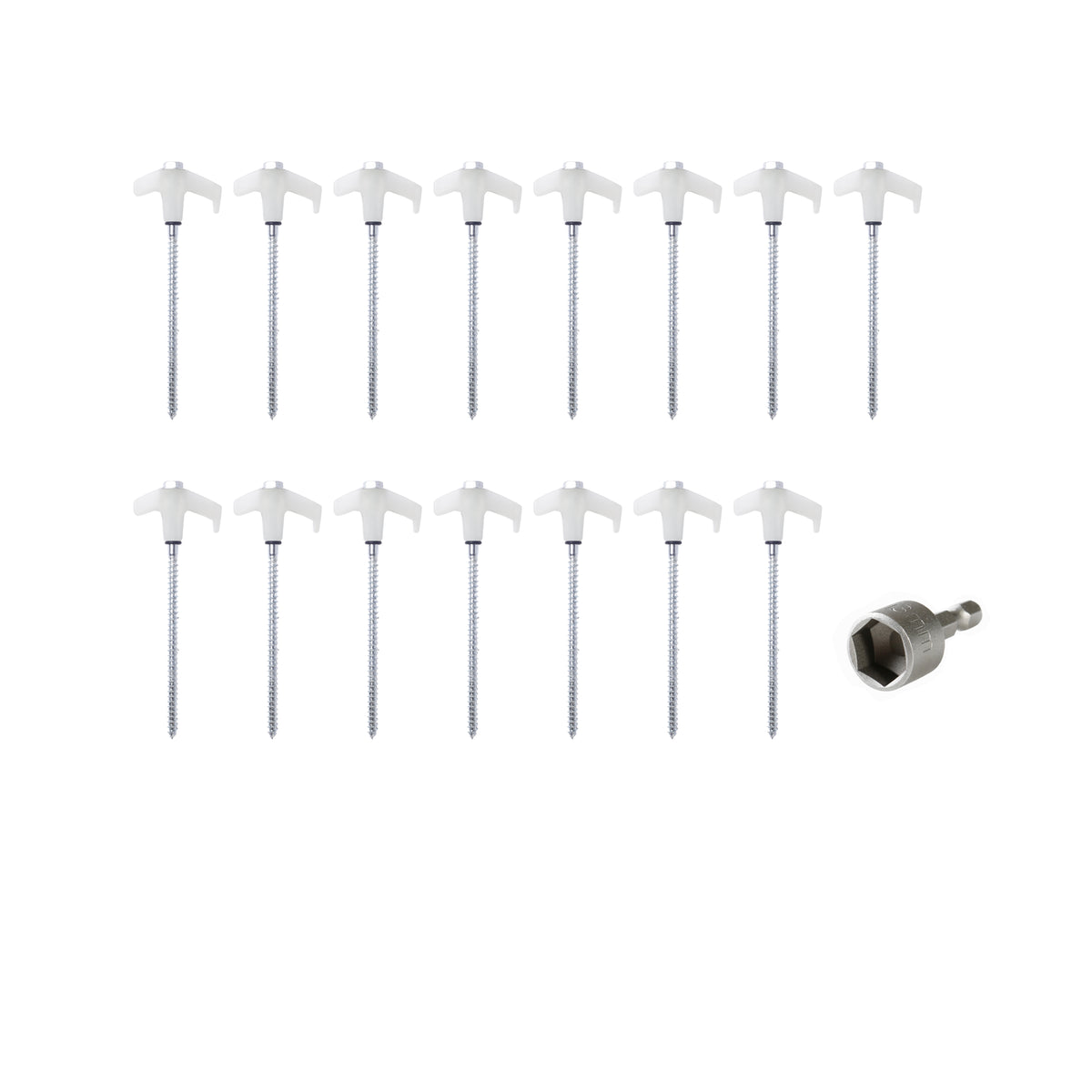 Glow In The Dark Screw in Tent Peg 16-Piece Set