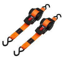 Retractable Automatic Ratchet Tie Downs, 38mm x 4m, 1000kg - 2 pack
