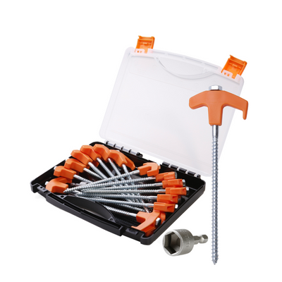 Screw in Tent Pegs - 16 Piece Set